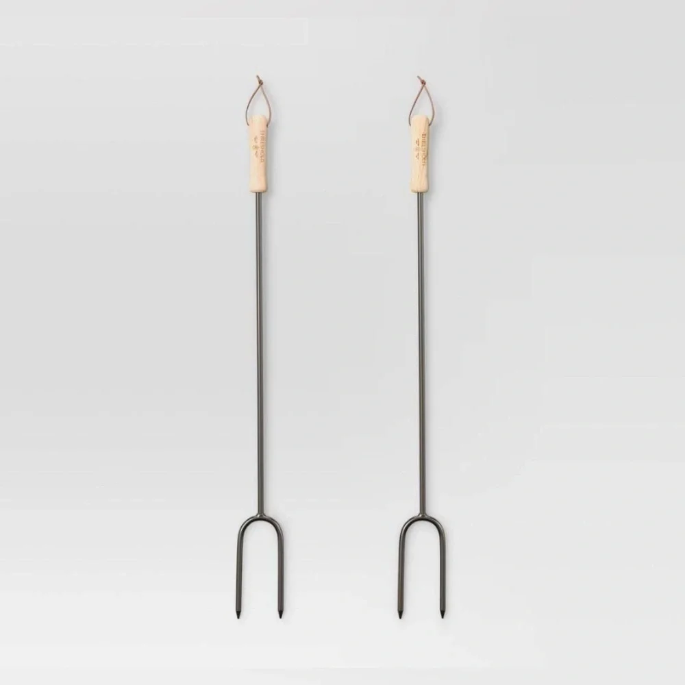 Threshold Marshmallow Roasting Log Tong Sticks in Black NEW